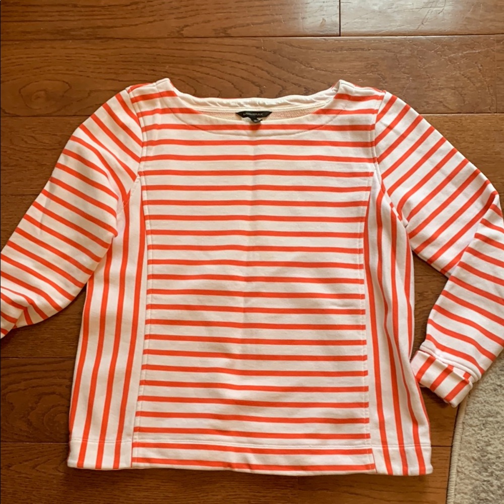 Red and White Striped Long Sleeve Top